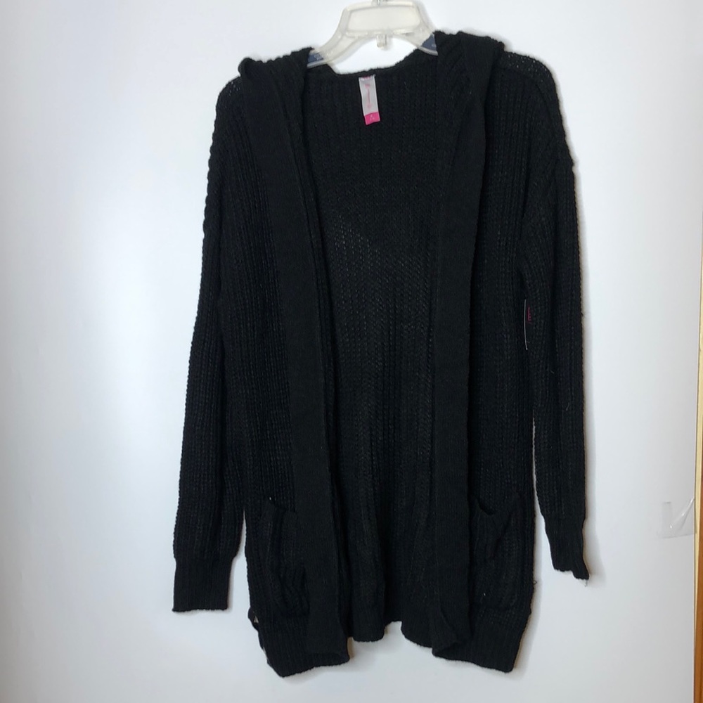 NoBo Womens soft loose knit sweater Detailed sleeves black L Large 11-13 Juniors